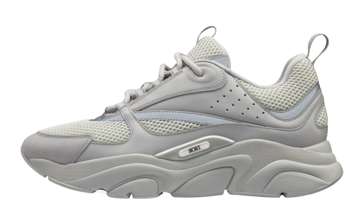 Dior gray technical mesh and smooth calfskin