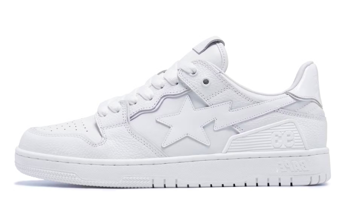 Triple White Patent Leather Sta Logo