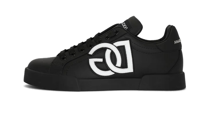 Calfskin Portofino sneakers with DG logo Black