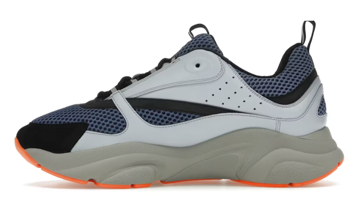 Blue Technical Mesh Light Blue Grey Orange